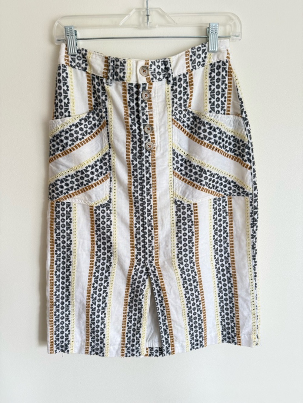 Anthropologie Eyelet Pencil Skirt